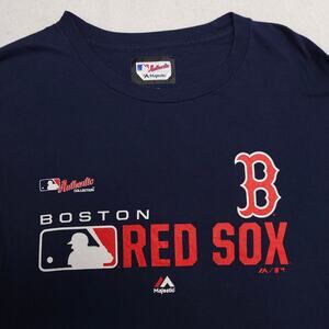 Boston Red Sox Delta Short Sleeve Baseball T Shirt Mens Size Large L Blue